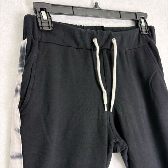 Monrow Black with Black & White Tie Dye Sides Jogger Sweatpants Size XS - Picture 4 of 12